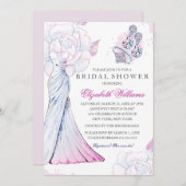 Sparkle Crystal Wedding Gown Brautparty Einladung (Vorne/Hinten)