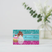 Sparkle Cupcake Business Card Visitenkarte (Stehend Vorderseite)