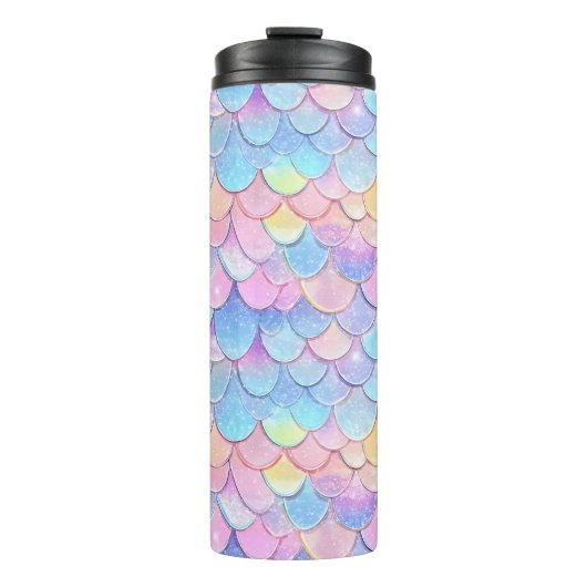 Sparkle Delicate Pastel Scales Thermosbecher (Vorderseite)