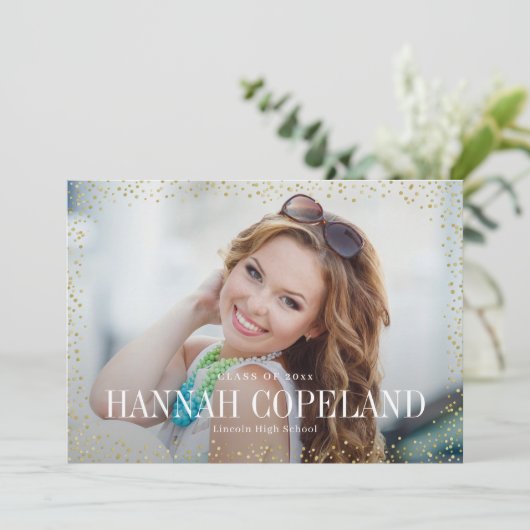 Sparkle Delight Abschluss Einladung (Stehend Vorderseite)