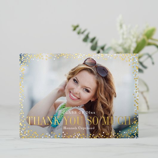 Sparkle Delight Foil Abschluss Danke Karte (Stehend vorne)