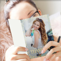 Sparkle Delight FOIL Abschluss Danke Karte