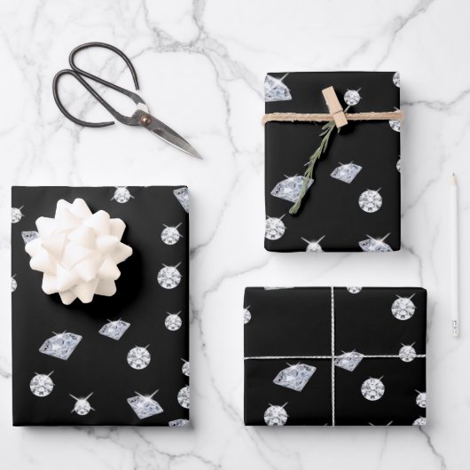 Sparkle Diamonds Geschenkpapier Set (Vorderseite)
