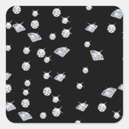 Sparkle Diamonds Quadratischer Aufkleber