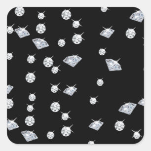 Sparkle Diamonds Quadratischer Aufkleber