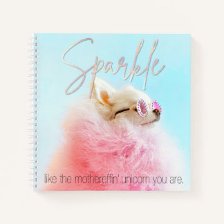 Sparkle Die Tiny Chi | Dog Lover Monogram Glam Notizblock