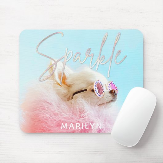 Sparkle Die Tiny Chi | Hund Lover Personalisiert G Mousepad (Mit Mouse)