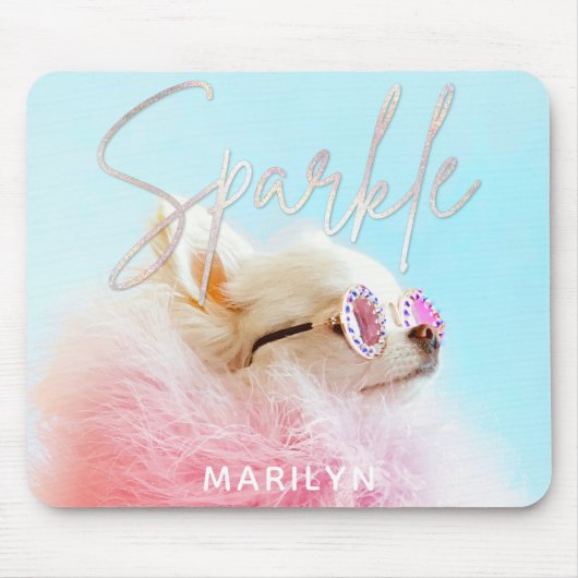 Sparkle Die Tiny Chi | Hund Lover Personalisiert G Mousepad (Vorne)