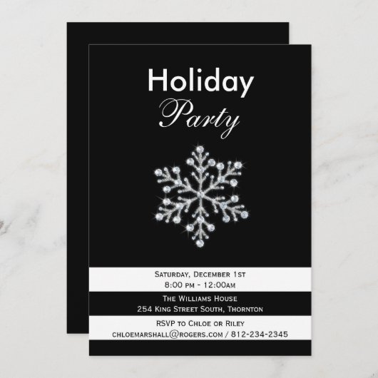 Sparkle & Drama Feierliche Einladung (Vorne/Hinten)