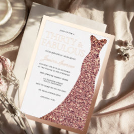 Sparkle Dress 30th Birthday Party Rose Gold Folieneinladung