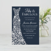 Sparkle Dress Down 50 & Fabulous 50. Geburtstag Einladung (Stehend Vorderseite)