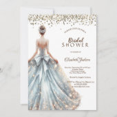 Sparkle Dress Girl Rustic Wood Einladung (Vorderseite)