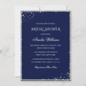 Sparkle Dress Silver Navy Bridal Dusche Einladung (Rückseite)