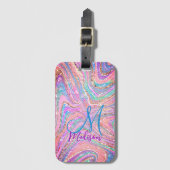 Sparkle Einicorn-Regenbogen, gürtelig marmorierte  Gepäckanhänger (Vorderseite Vertikal)