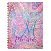 Sparkle Einicorn-Regenbogen, gürtelig marmorierte  Notizblock (Vorderseite)