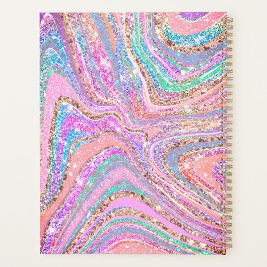 Sparkle Einicorn-Regenbogen, gürtelig marmorierte Planer (Rückseite)