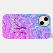 Sparkle Einicorn-Regenbogen, gürtelige Marmorkunst Case-Mate iPhone Hülle (Rückseite (Horizontal))