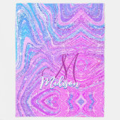 Sparkle Einicorn-Regenbogen, gürtelige Marmorkunst Fleecedecke (Vorderseite)