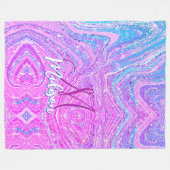 Sparkle Einicorn-Regenbogen, gürtelige Marmorkunst Fleecedecke (Vorderseite (Horizontal))