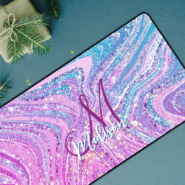 Sparkle Einicorn-Regenbogen, gürtelige Marmorkunst Schreibtischunterlage