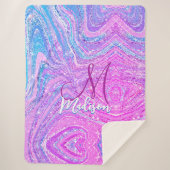 Sparkle Einicorn-Regenbogen, gürtelige Marmorkunst Sherpadecke (Vorderseite)