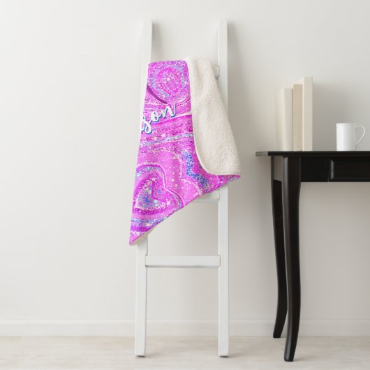 Sparkle Einicorn-Regenbogen, gürtelige Marmorkunst Sherpadecke (Beispiel)