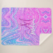 Sparkle Einicorn-Regenbogen, gürtelige Marmorkunst Sherpadecke (Vorderseite (Horizontal))