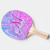 Sparkle Einicorn-Regenbogen, gürtelige Marmorkunst Tischtennis Schläger (Seitenansicht)