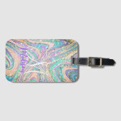 Sparkle Einicorn Regenbogen Rosa Minze Marmorkunst Gepäckanhänger (Vorderseite (Horizontal))