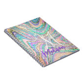 Sparkle Einicorn Regenbogen Rosa Minze Marmorkunst Notizblock (Rechte Seite)