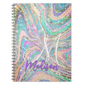 Sparkle Einicorn Regenbogen Rosa Minze Marmorkunst Notizblock (Vorderseite)