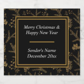 Sparkle Elegante Schwarzes Meer Alkoholflaschenetikett (Einzelnes Label)