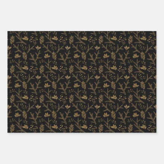 Sparkle Elegante Schwarzes Meer Geschenkpapier Set (Vorderseite 3)