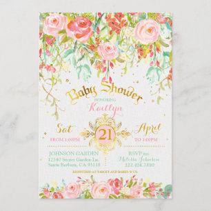 Sparkle Enchanted Secret Garden Babydusche Einladung