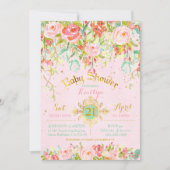 Sparkle Enchanted Secret Garden Babydusche Einladung (Vorderseite)