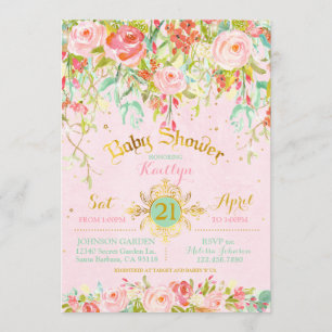 Sparkle Enchanted Secret Garden Babydusche Einladung