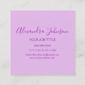 Sparkle Eyelash-Erweiterungen für lila Glitzer Quadratische Visitenkarte (Rückseite)