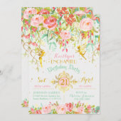 Sparkle Fairy Enchanted Garden Geburtstag Einladung (Vorne/Hinten)