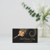 Sparkle Fairy Feather Duster Reinigungsdienste Visitenkarte (Stehend Vorderseite)