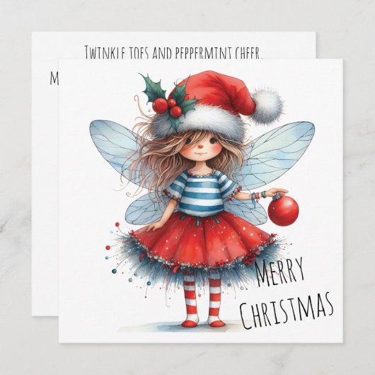 Sparkle Fairy with Ornament – Holiday Card (Vorne/Hinten)
