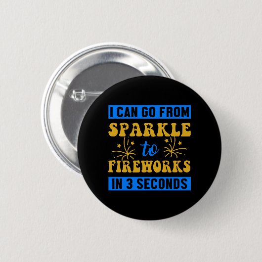 Sparkle Feuerwerk Pyrotechniker Firecracker Gesche Button (Vorne & Hinten)
