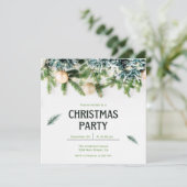 Sparkle Fir Twigs Christmas Einladung (Stehend Vorderseite)