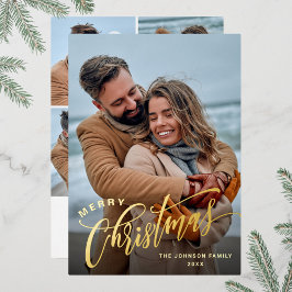 Sparkle Frohe Weihnachten 5 FOTO Gruß Gold Folien Feiertagskarte