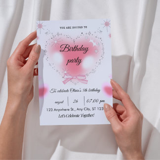 Sparkle & Fun 5. Geburtstagseinladung Einladung