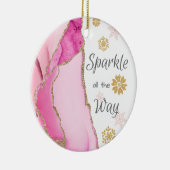 Sparkle ganz Way Geode Pink Gold Glitzer Keramik Ornament (Rechts)