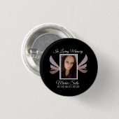 Sparkle Gedenkfeier Beerdigung Grabmal Wing Button (Vorne & Hinten)