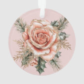 Sparkle Girl in Rosa Gold Dress Ornament (Rückseite)