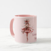Sparkle Girl in Rosa Gold Dress Tasse (Vorderseite Links)