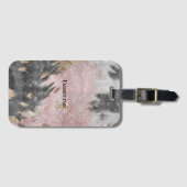 Sparkle Girly Pink Black Gold Cowgirl Cowhide Gepäckanhänger (Vorderseite (Horizontal))