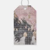 Sparkle Girly Pink Black Gold Cowgirl Cowhide Geschenkanhänger (Rückseite)